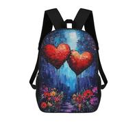 sinyumoney Children School Bag Two Hearts in The Night Printing Kid Backpack Travel Bagpack Boys Girls School Bag 17inch