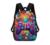sinyumoney Children School Bag Vibrant Gaming Controller Artwork -142 Printing Kid Backpack Travel Bagpack Boys Girls School Bag 17inch