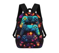 sinyumoney Children School Bag Vibrant Gaming Controllers -28 Printing Kid Backpack Travel Bagpack Boys Girls School Bag 17inch