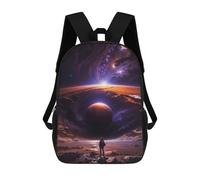 sinyumoney Children'S Backpack 3D A Man Lost in The Cosmos Printed Bags Schoolbag Lightweight School Bags Fashion Fun Knapsack Student Daypack For Children 17inch