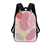 sinyumoney Children's Backpack 3D Abstract Floral Art with Geometric Shapes Printed Bags Schoolbag Lightweight School Bags Fashion Fun Knapsack Student Daypack for Children 17inch