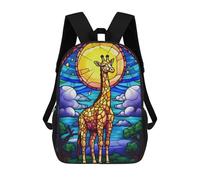 sinyumoney Children'S Backpack 3D Abstract Giraffe Colorful Printed Bags Schoolbag Lightweight School Bags Fashion Fun Knapsack Student Daypack For Children 17inch