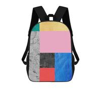 sinyumoney Children's Backpack 3D Abstract Modern Art 10 Printed Bags Schoolbag Lightweight School Bags Fashion Fun Knapsack Student Daypack for Children 17inch