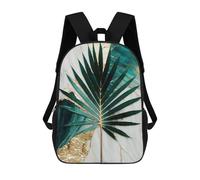 sinyumoney Children's Backpack 3D Abstract Sun Palm Leaf Art Printed Bags Schoolbag Lightweight School Bags Fashion Fun Knapsack Student Daypack for Children 17inch