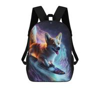 sinyumoney Children's Backpack 3D Amazing Dog Surfing Cosmic Printed Bags Schoolbag Lightweight School Bags Fashion Fun Knapsack Student Daypack for Children 17inch