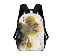 sinyumoney Children's Backpack 3D Angry Lioness Printed Bags Schoolbag Lightweight School Bags Fashion Fun Knapsack Student Daypack for Children 17inch