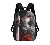 sinyumoney Children'S Backpack 3D Anime Girl with Katana Printed Bags Schoolbag Lightweight School Bags Fashion Fun Knapsack Student Daypack For Children 17inch