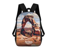 sinyumoney Children's Backpack 3D Arches National Park Travel Printed Bags Schoolbag Lightweight School Bags Fashion Fun Knapsack Student Daypack for Children 17inch