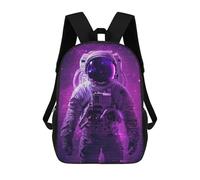 sinyumoney Children's Backpack 3D Astronaut Cosmic Glitch Printed Bags Schoolbag Lightweight School Bags Fashion Fun Knapsack Student Daypack for Children 17inch