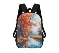 sinyumoney Children'S Backpack 3D Autumnal River Whispers Printed Bags Schoolbag Lightweight School Bags Fashion Fun Knapsack Student Daypack For Children 17inch