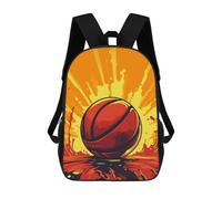 sinyumoney Children's Backpack 3D Basketball Ball Printed Bags Schoolbag Lightweight School Bags Fashion Fun Knapsack Student Daypack for Children 17inch