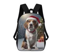 sinyumoney Children'S Backpack 3D Beagle Dog Funny Christmas Printed Bags Schoolbag Lightweight School Bags Fashion Fun Knapsack Student Daypack For Children 17inch