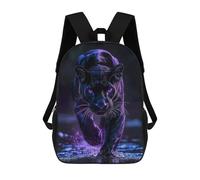 sinyumoney Children'S Backpack 3D Black Panther with Glowing Eyes Printed Bags Schoolbag Lightweight School Bags Fashion Fun Knapsack Student Daypack For Children 17inch