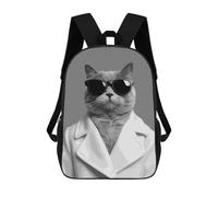 sinyumoney Children'S Backpack 3D Cat Animals Portrait Printed Bags Schoolbag Lightweight School Bags Fashion Fun Knapsack Student Daypack For Children 17inch