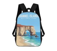 sinyumoney Children's Backpack 3D Channel Islands National Park Printed Bags Schoolbag Lightweight School Bags Fashion Fun Knapsack Student Daypack for Children 17inch