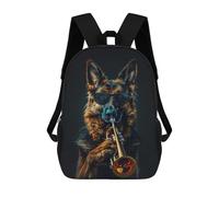 sinyumoney Children'S Backpack 3D Cool Dog Playing Trumpet Printed Bags Schoolbag Lightweight School Bags Fashion Fun Knapsack Student Daypack For Children 17inch
