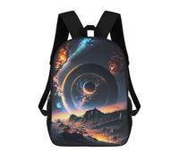 sinyumoney Children'S Backpack 3D Cosmic Alien Landscape Printed Bags Schoolbag Lightweight School Bags Fashion Fun Knapsack Student Daypack For Children 17inch