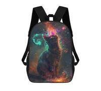 sinyumoney Children's Backpack 3D Curious Cat Printed Bags Schoolbag Lightweight School Bags Fashion Fun Knapsack Student Daypack for Children 17inch