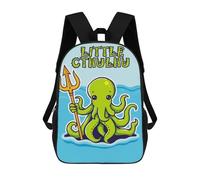 sinyumoney Children's Backpack 3D Cute Cthulhu Octopus Printed Bags Schoolbag Lightweight School Bags Fashion Fun Knapsack Student Daypack for Children 17inch