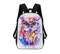 sinyumoney Children's Backpack 3D Cute Owl Wearing Glasses Printed Bags Schoolbag Lightweight School Bags Fashion Fun Knapsack Student Daypack for Children 17inch
