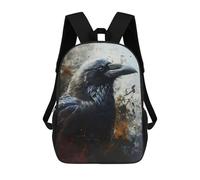 sinyumoney Children'S Backpack 3D Edgar Allen Poe The Raven Printed Bags Schoolbag Lightweight School Bags Fashion Fun Knapsack Student Daypack For Children 17inch