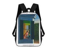 sinyumoney Children'S Backpack 3D Edward Hopper A Woman at The Window Printed Bags Schoolbag Lightweight School Bags Fashion Fun Knapsack Student Daypack For Children 17inch