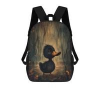 sinyumoney Children'S Backpack 3D Enchanted Black Duckling Printed Bags Schoolbag Lightweight School Bags Fashion Fun Knapsack Student Daypack For Children 17inch