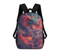 sinyumoney Children'S Backpack 3D Ferocious Japanese Dragon Printed Bags Schoolbag Lightweight School Bags Fashion Fun Knapsack Student Daypack For Children 17inch