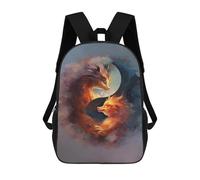 sinyumoney Children'S Backpack 3D Fox Yin Yang Japanese Printed Bags Schoolbag Lightweight School Bags Fashion Fun Knapsack Student Daypack For Children 17inch