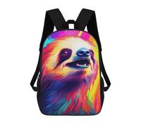 sinyumoney Children's Backpack 3D Funny Sloth Colorful Printed Bags Schoolbag Lightweight School Bags Fashion Fun Knapsack Student Daypack for Children 17inch