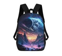 sinyumoney Children'S Backpack 3D Galactic Twilight Fantasy Printed Bags Schoolbag Lightweight School Bags Fashion Fun Knapsack Student Daypack For Children 17inch