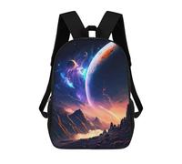 sinyumoney Children's Backpack 3D Galactic Twilight Planet Printed Bags Schoolbag Lightweight School Bags Fashion Fun Knapsack Student Daypack for Children 17inch
