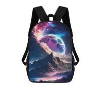 sinyumoney Children's Backpack 3D Galaxy Planet Veil Printed Bags Schoolbag Lightweight School Bags Fashion Fun Knapsack Student Daypack for Children 17inch