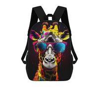 sinyumoney Children'S Backpack 3D Graffiti Giraffe Shades Printed Bags Schoolbag Lightweight School Bags Fashion Fun Knapsack Student Daypack For Children 17inch