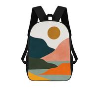 sinyumoney Children's Backpack 3D Harmonious Landscape 5 Printed Bags Schoolbag Lightweight School Bags Fashion Fun Knapsack Student Daypack for Children 17inch