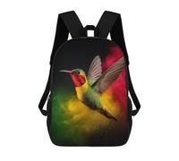 sinyumoney Children's Backpack 3D Hummingbird in Flight Printed Bags Schoolbag Lightweight School Bags Fashion Fun Knapsack Student Daypack for Children 17inch