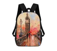 sinyumoney Children'S Backpack 3D In The Evening Together in Printed Bags Schoolbag Lightweight School Bags Fashion Fun Knapsack Student Daypack For Children 17inch