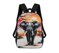 sinyumoney Children'S Backpack 3D Japan Elephant Painting Printed Bags Schoolbag Lightweight School Bags Fashion Fun Knapsack Student Daypack For Children 17inch