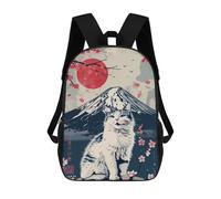 sinyumoney Children'S Backpack 3D Japanese Nature Kawaii Cat Printed Bags Schoolbag Lightweight School Bags Fashion Fun Knapsack Student Daypack For Children 17inch