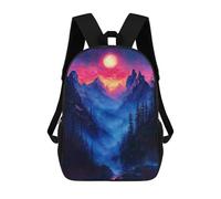 sinyumoney Children'S Backpack 3D Misty Forest Sunset Printed Bags Schoolbag Lightweight School Bags Fashion Fun Knapsack Student Daypack For Children 17inch
