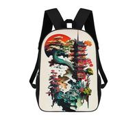 sinyumoney Children'S Backpack 3D Modern Art of Japanese Printed Bags Schoolbag Lightweight School Bags Fashion Fun Knapsack Student Daypack For Children 17inch
