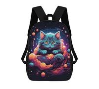 sinyumoney Children's Backpack 3D Munckhin Kitten Printed Bags Schoolbag Lightweight School Bags Fashion Fun Knapsack Student Daypack for Children 17inch