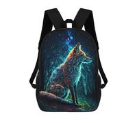 sinyumoney Children's Backpack 3D Paint The Fox In Forest Printed Bags Schoolbag Lightweight School Bags Fashion Fun Knapsack Student Daypack for Children 17inch