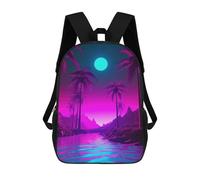 sinyumoney Children's Backpack 3D Palm Tree Harmony Printed Bags Schoolbag Lightweight School Bags Fashion Fun Knapsack Student Daypack for Children 17inch