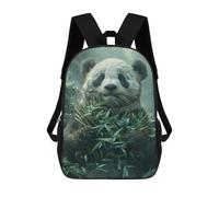 sinyumoney Children'S Backpack 3D Panda Bear Eating Bamboo Printed Bags Schoolbag Lightweight School Bags Fashion Fun Knapsack Student Daypack For Children 17inch