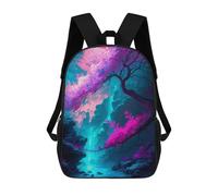 sinyumoney Children'S Backpack 3D Pink Cherry Blossom Nature Printed Bags Schoolbag Lightweight School Bags Fashion Fun Knapsack Student Daypack For Children 17inch