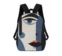 sinyumoney Children'S Backpack 3D Portrait Contemporary Art Printed Bags Schoolbag Lightweight School Bags Fashion Fun Knapsack Student Daypack For Children 17inch