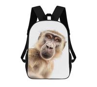 sinyumoney Children's Backpack 3D Printed A Baboon Taking A Selfie Schoolbag Student Daypack Fashion Casual Lightweight School Bags for School College Travel 17inch