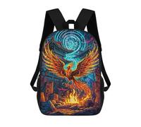 sinyumoney Children's Backpack 3D Printed A Phoenix Rises from Fire Schoolbag Student Daypack Fashion Casual Lightweight School Bags for School College Travel 17inch