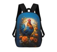 sinyumoney Children's Backpack 3D Printed A Roosters Dream Schoolbag Student Daypack Fashion Casual Lightweight School Bags for School College Travel 17inch